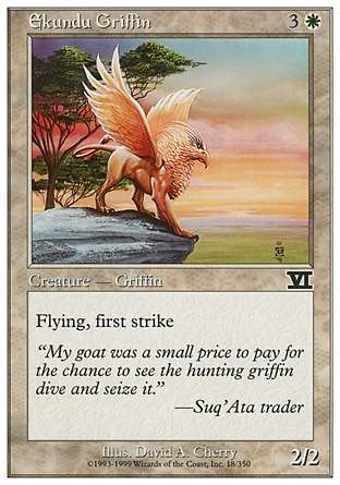 MTG: Sixth Edition 018: Ekundu Griffin 