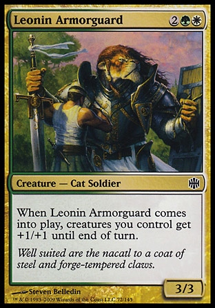《レオニンの鎧守護兵/Leonin Armorguard》 [ARB]