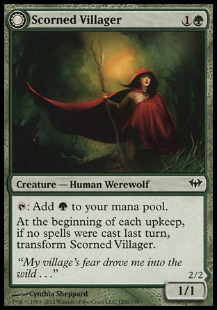 MTG: Dark Ascension 125: Scorned Villager // Moonscarred Werewolf 