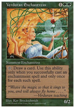 《新緑の女魔術師/Verduran Enchantress》 [5ED]